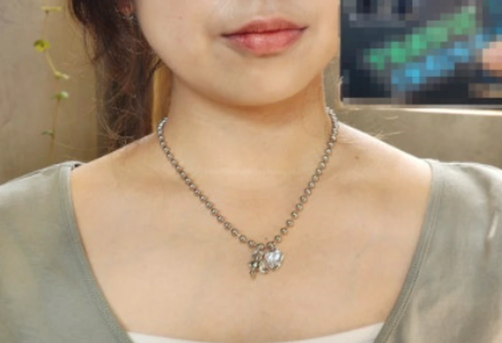 685px-스트레이트 체형 추천 패션템) 유니크한 볼드 볼체인 목걸이, 디셈블링 곰인형 무니켈도금 볼목걸이