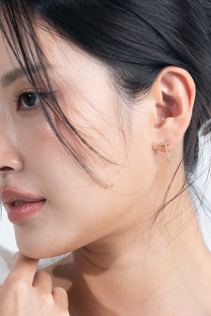 800px 티티라운드 큐빅 원터치 귀걸이 KCJ 7365