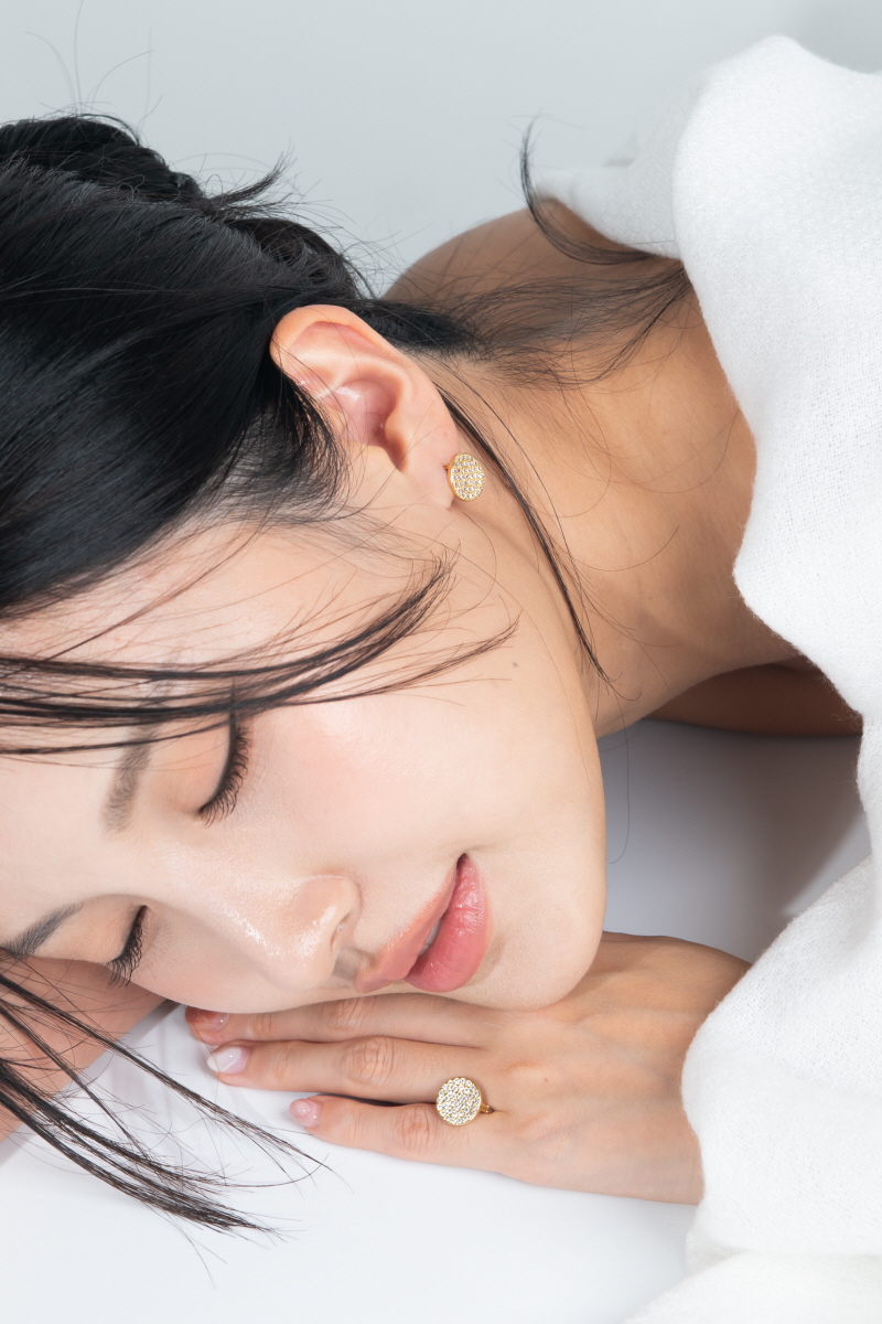 800px 풀큐빅 포인트 원터치 귀걸이 KCJ 7353
