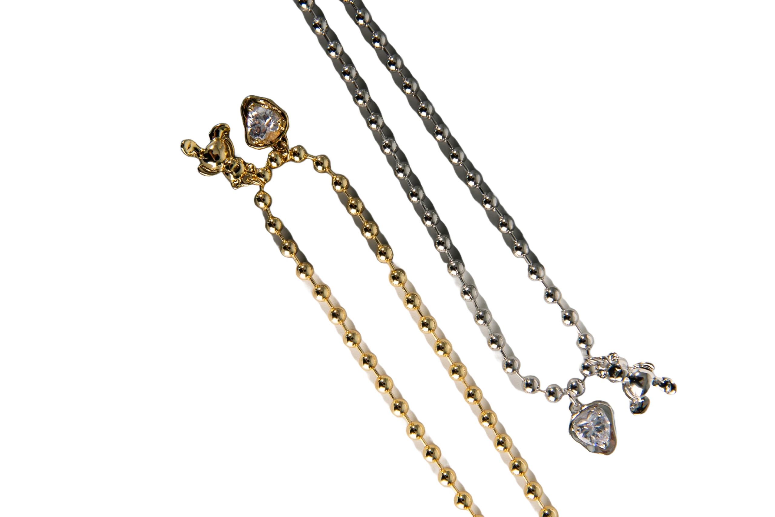 곰돌이큐빅팬던트 볼목걸이-KCJ_8480-1