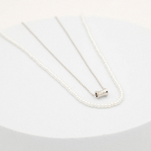 진주라인 메탈팬던트 투웨이 목걸이 알러지방지 무니켈