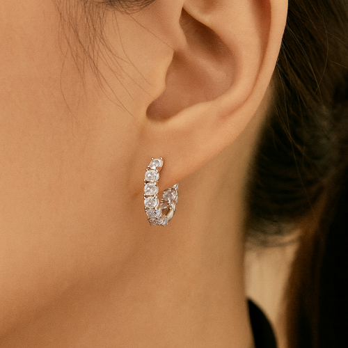 대표이미지 풀큐빅 라운드원터치 귀걸이 3 500px