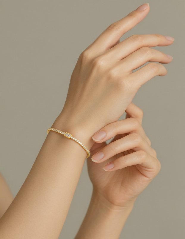 에메랄드 팬시컷 테니스 팔찌 1 800px