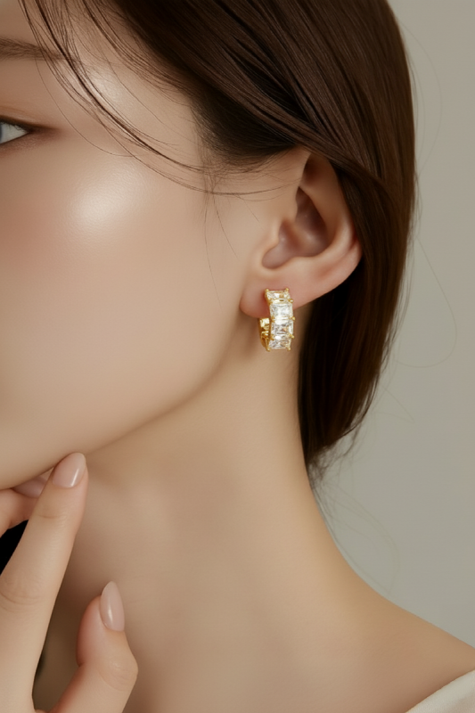 풀큐빅 스퀘어라인 귀걸이 925실버 알러지방지 1 800px