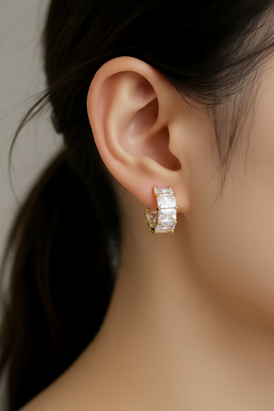 풀큐빅 스퀘어라인 귀걸이 925실버 알러지방지 2 800px