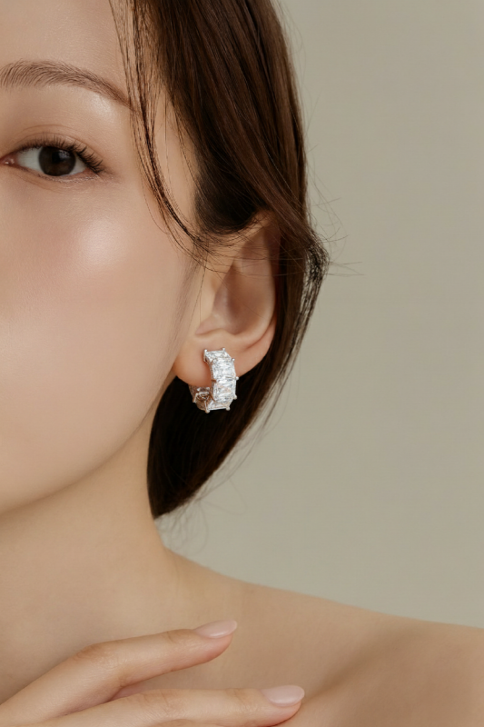 풀큐빅 스퀘어라인 귀걸이 925실버 알러지방지 6 800px