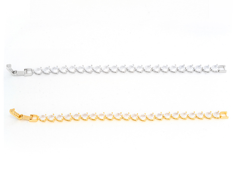 하트 테니스팔찌 골드 실버 2